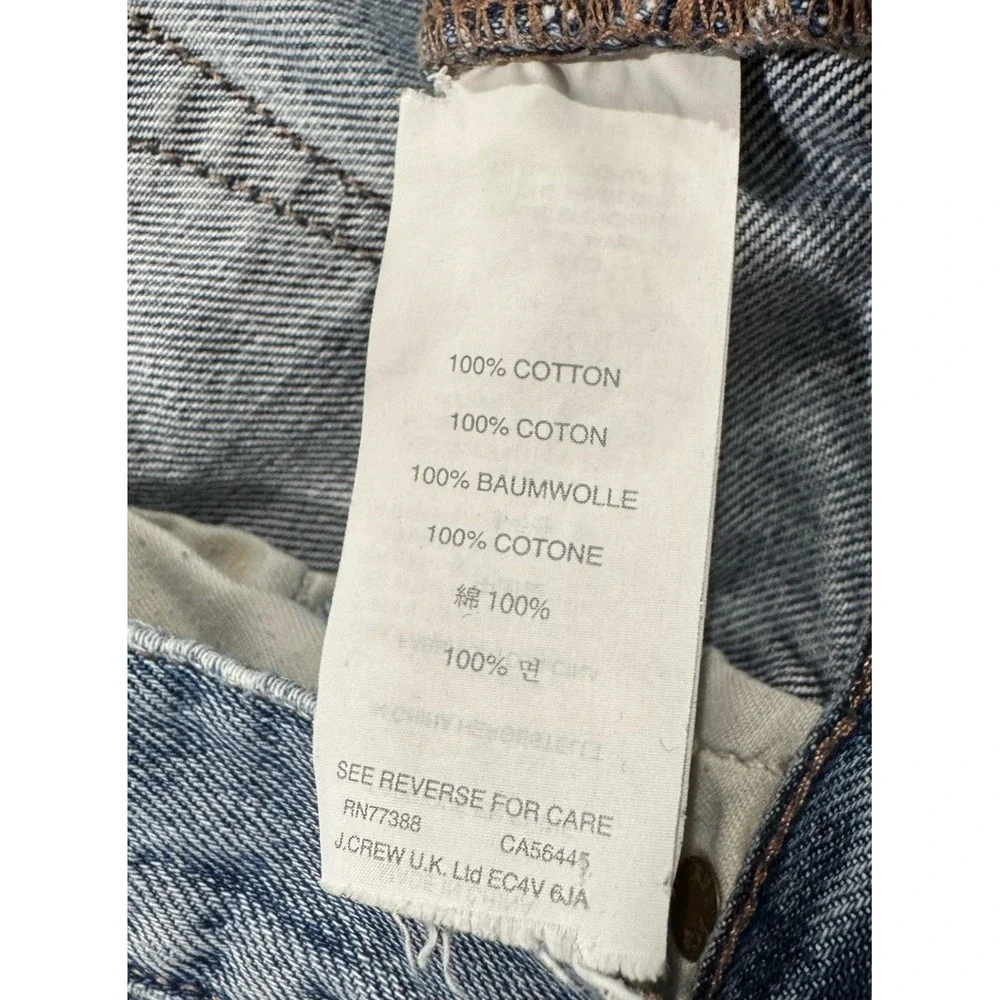 J.Crew Broken In Boyfriend Jeans Womens 28 Distressed Slim Straight Blue B0718
